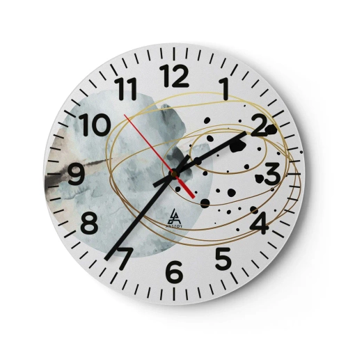 Ceas de perete - Ceas pe sticlă - În îmbrățișarea spațiului - 30x30 cm