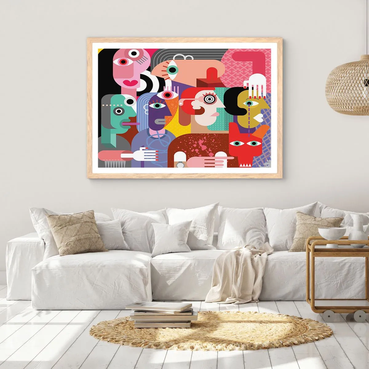 Poster în ramă de stejar deschis - Am venit de la domnul Picasso - 100x70 cm