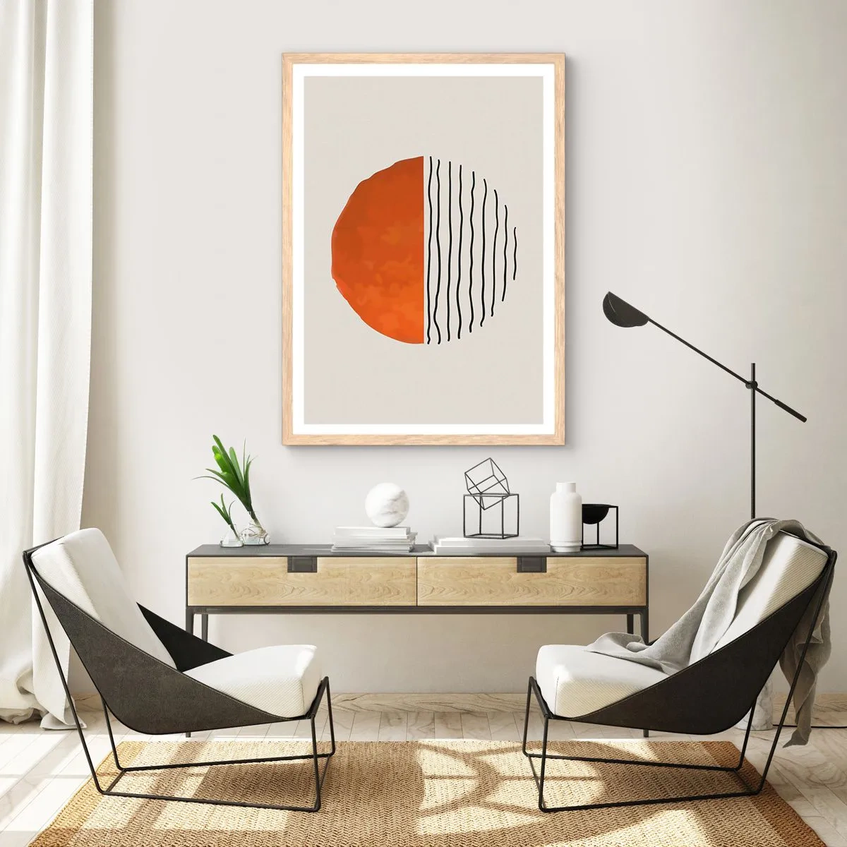 Poster în ramă de stejar deschis - În stil japonez - 30x40 cm