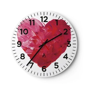 Ceas de perete - Ceas pe sticlă - All you need is love - 30x30 cm