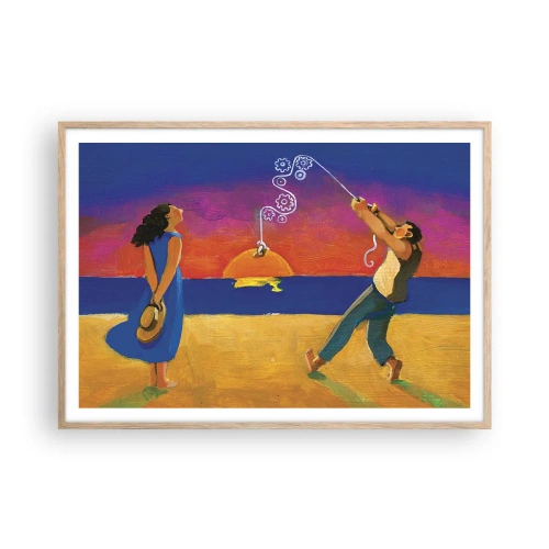 Poster în ramă de stejar deschis - Mai mult decât o stea din cer - 100x70 cm