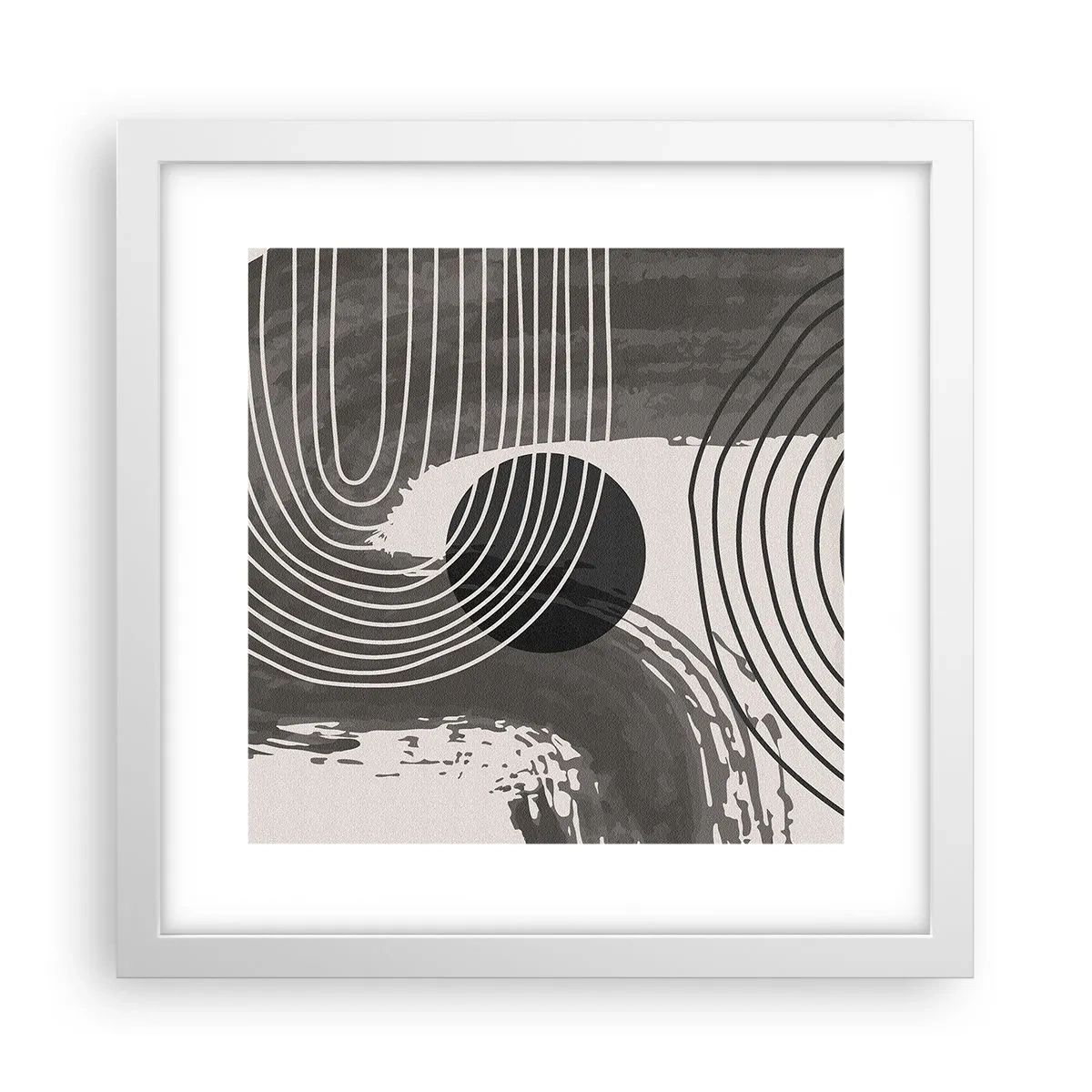 Poster în ramă albă - Ovalul câștigă - 30x30 cm