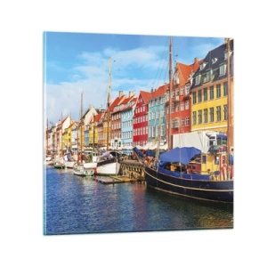 Tablou pe sticlă - Portul vesel - 60x60 cm