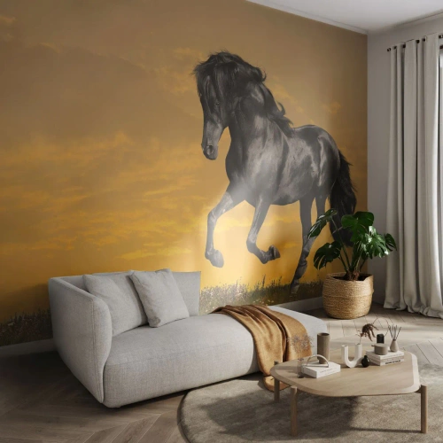 Tapet Premium Sand - Frumos, liber și sălbatic - Animale, Cal, Peisaj - 350x256 cm