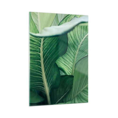 Tablou pe sticlă - Viață intensă în verde - 50x70 cm