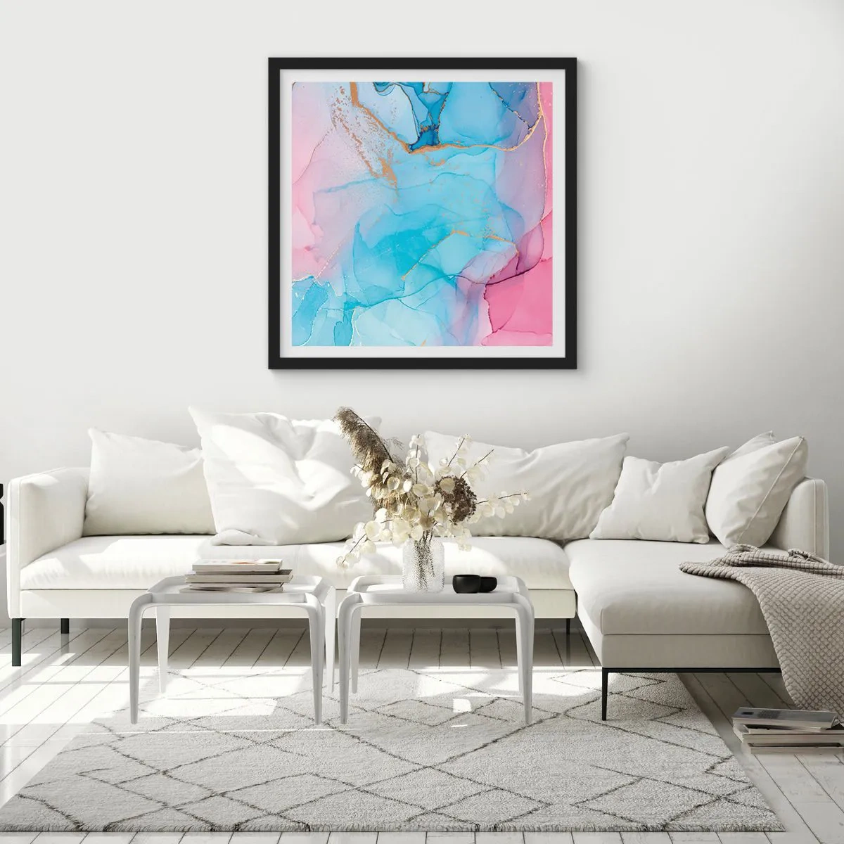 Poster în ramă neagră - Întâlnire și întrepătrundere - 60x60 cm