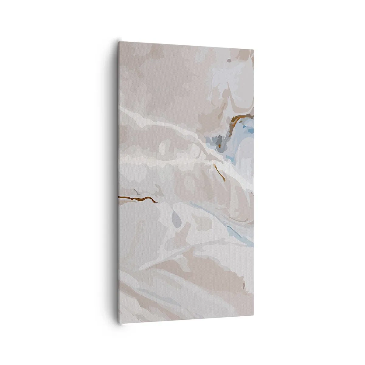 Tablou pe pânză - Meandre albastre sub alb - 65x120 cm