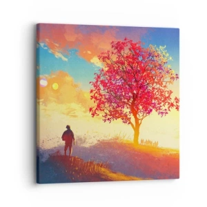 Tablou pe pânză - Pelerin la destinație - 30x30 cm