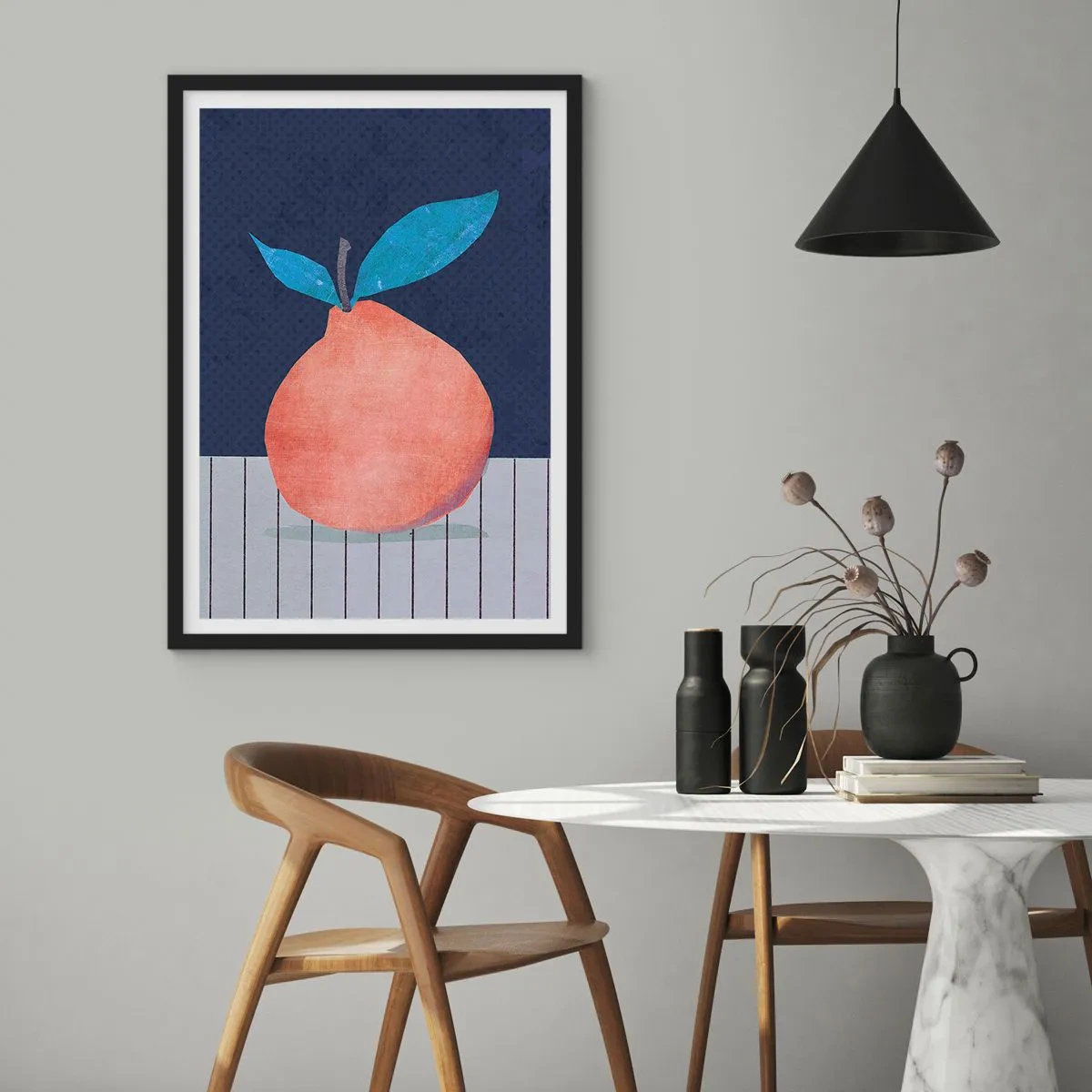 Poster în ramă neagră - Convexitate și plan - 70x100 cm