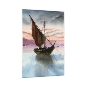 Tablou pe sticlă - O seară în port - 80x120 cm
