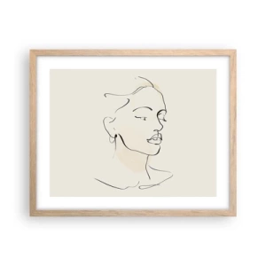 Poster în ramă de stejar deschis - Cu o linie sigură - 50x40 cm