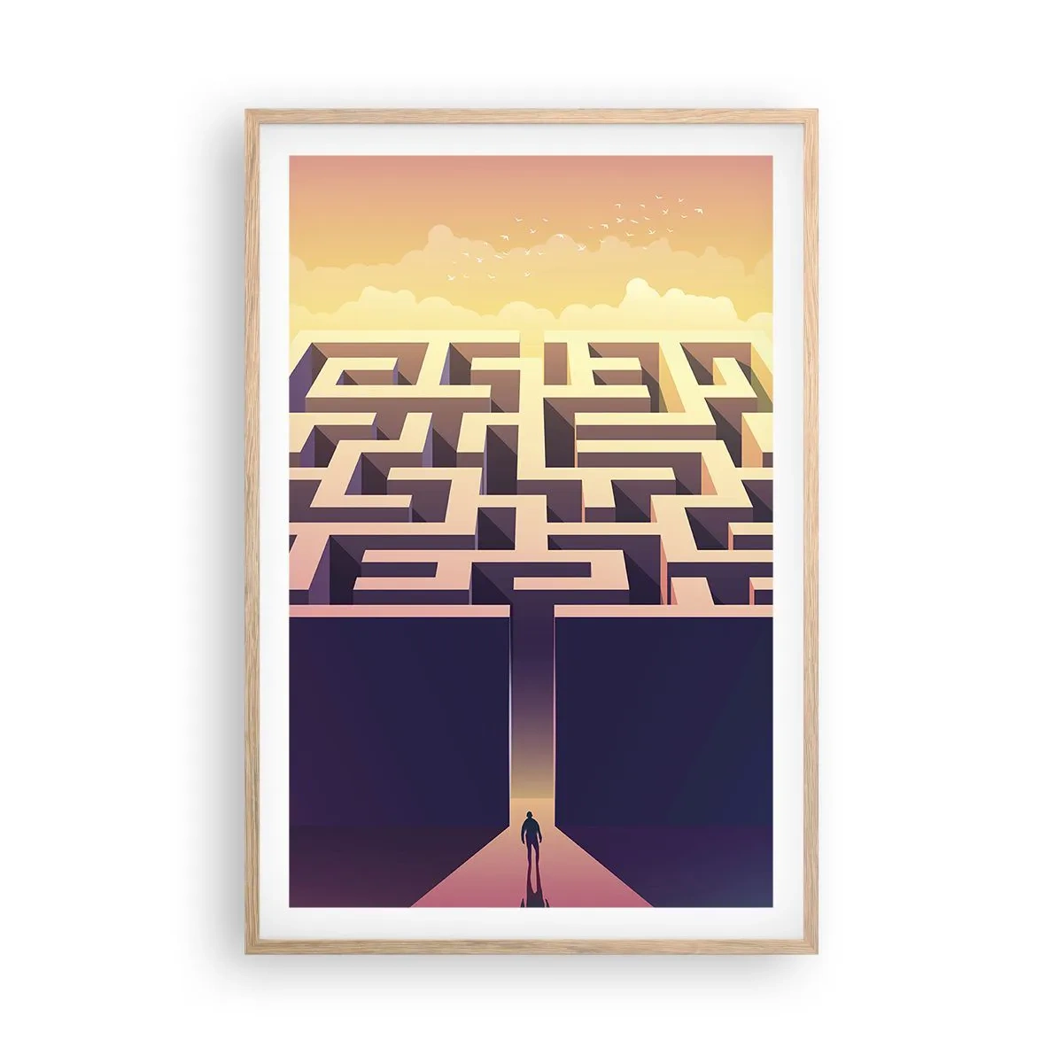 Poster în ramă de stejar deschis - Momentul deciziei - 61x91 cm