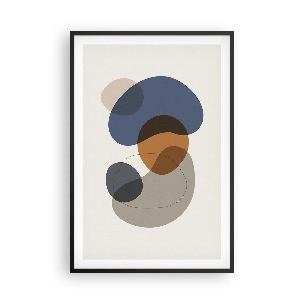 Poster în ramă neagră - Picături de culoare - 61x91 cm