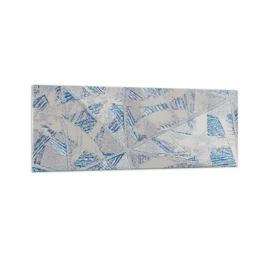 Tablou pe sticlă - Într-un labirint de gri-albastru - 140x50 cm