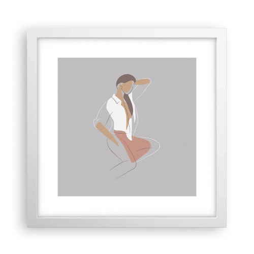 Poster în ramă albă - Schiță de farmec - 30x30 cm