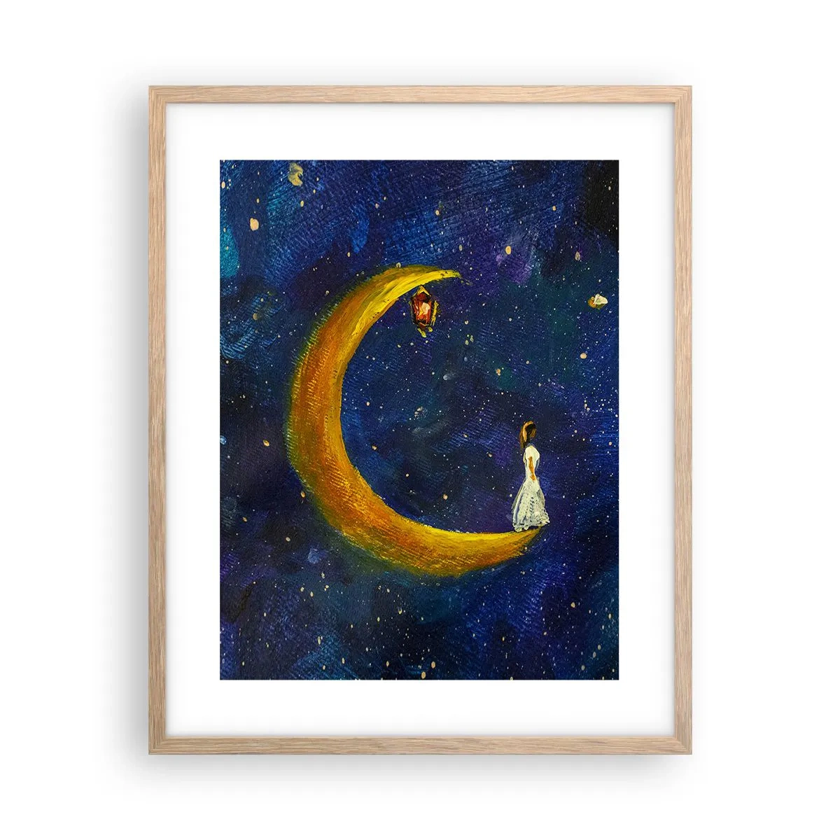 Poster în ramă de stejar deschis - Chemarea lumii - 40x50 cm