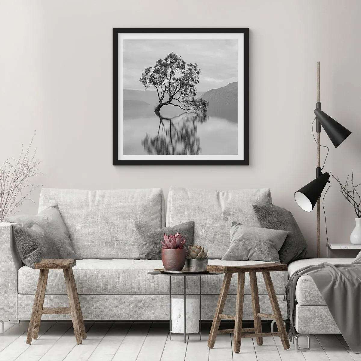 Poster în ramă neagră - Există o țară - 60x60 cm