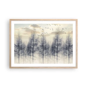 Poster în ramă de stejar deschis - Spiritele pădurii - 70x50 cm