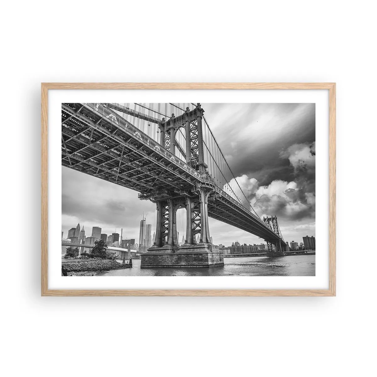 Poster în ramă de stejar deschis - Spre inima orașului - 70x50 cm