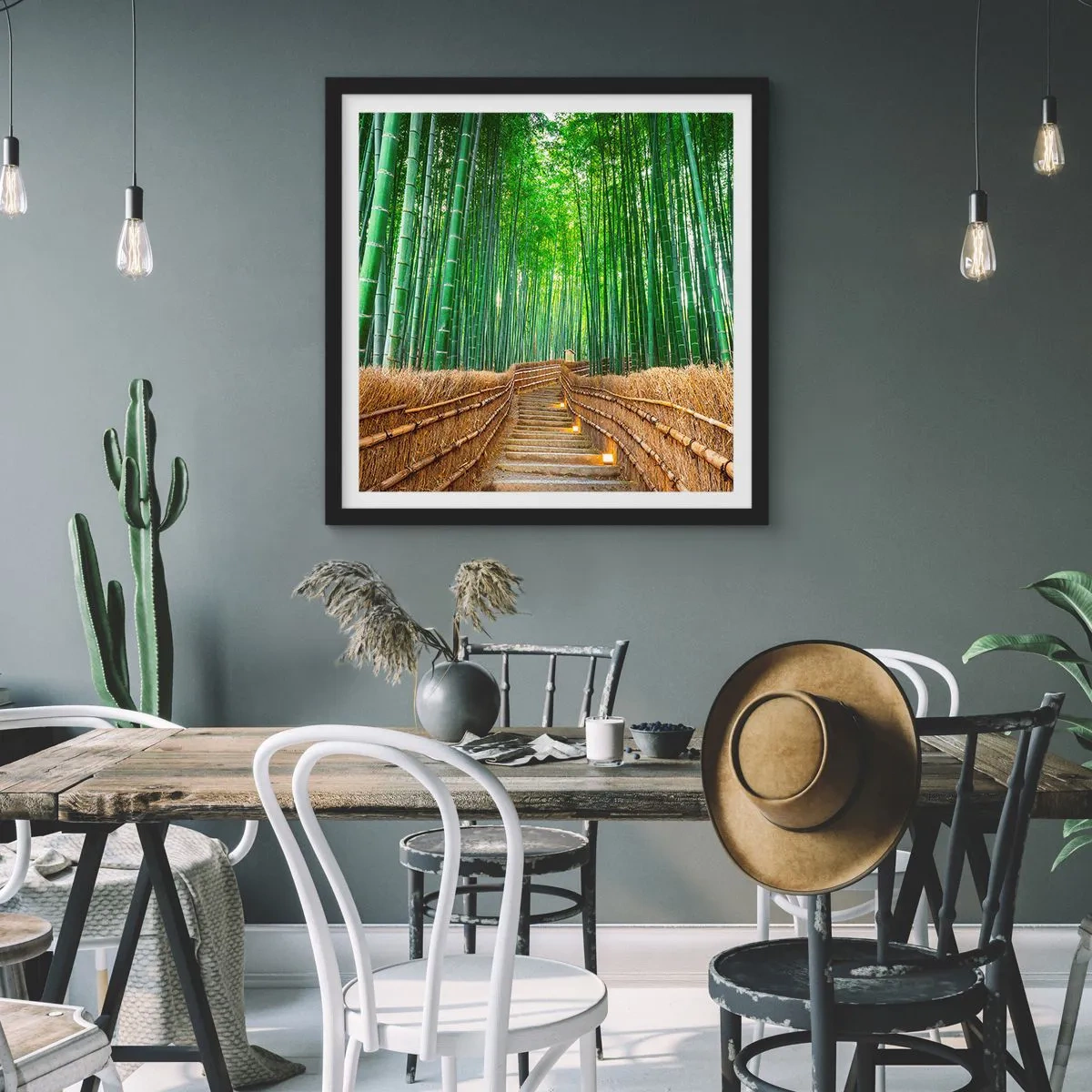 Poster în ramă neagră - Esența naturii asiatice - 30x30 cm