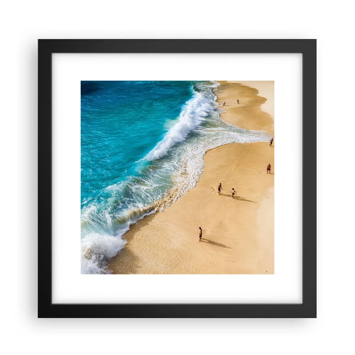 Poster în ramă neagră - Și apoi soarele, plaja... - 30x30 cm