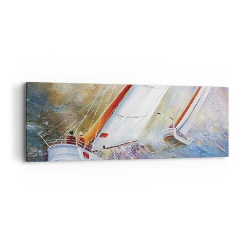 Tablou pe pânză - Alergătoare pe valuri - 90x30 cm