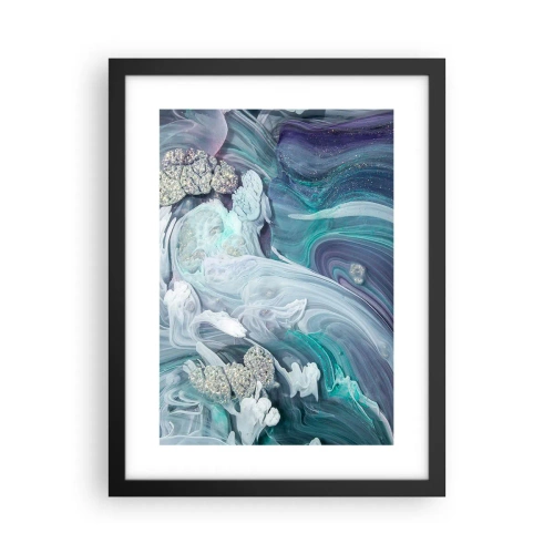 Poster în ramă neagră - Râuri de albastru - 30x40 cm