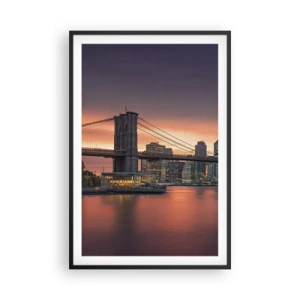 Poster în ramă neagră - Scufundate în tăcerea liliachie - 61x91 cm