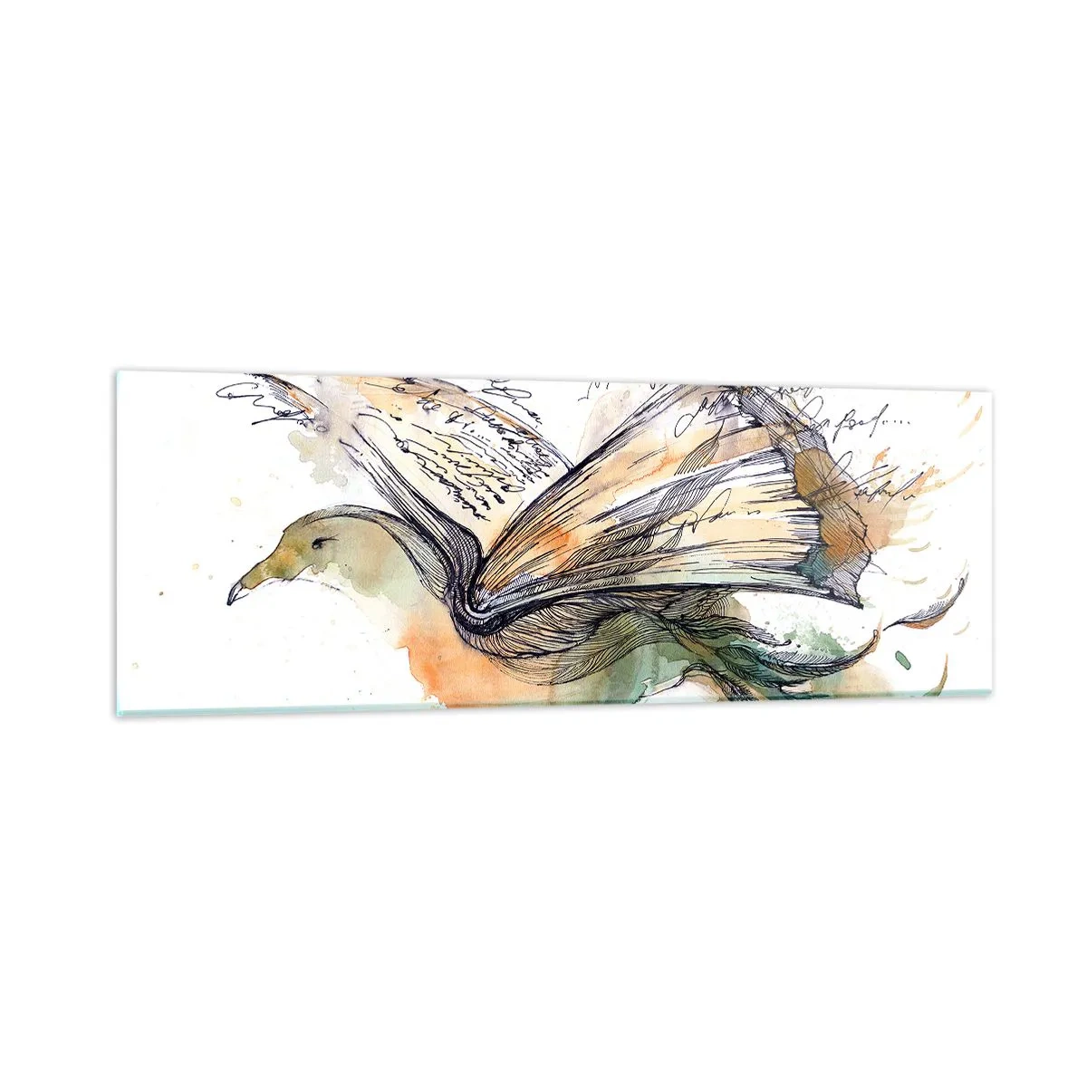 Tablou pe sticlă - Pe aripile poeziei - 90x30 cm