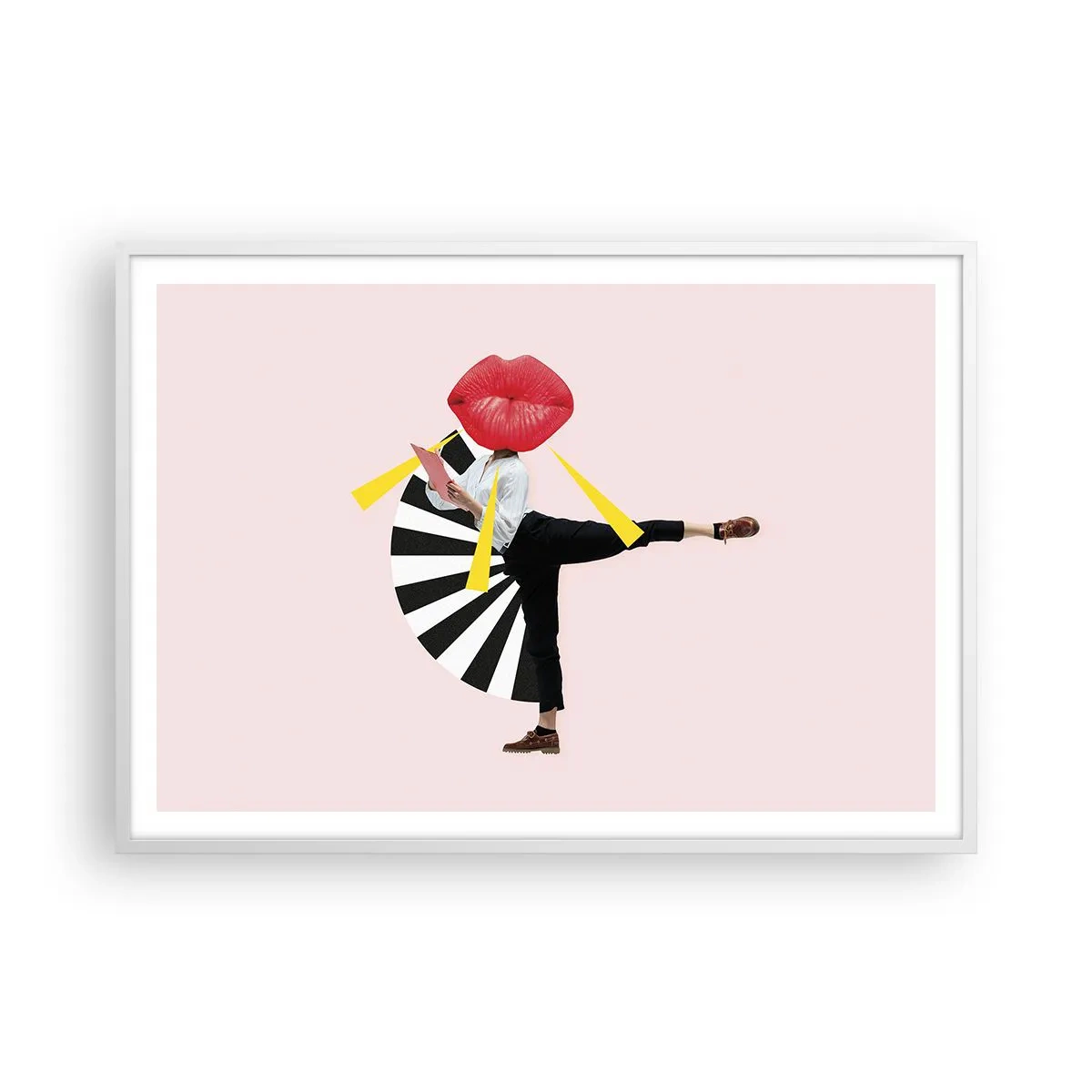 Poster în ramă albă - Artă pop suprarealistă - 100x70 cm