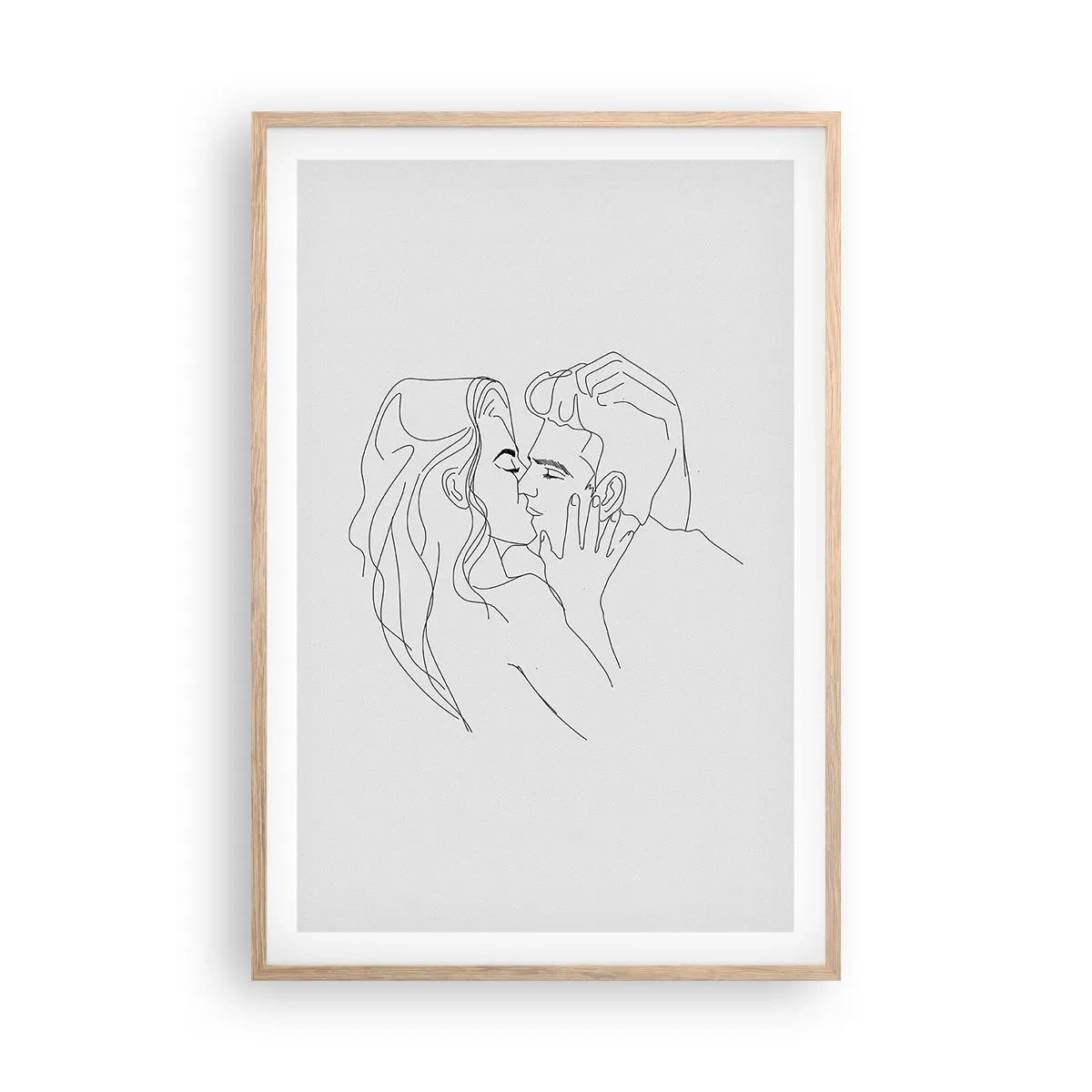 Poster în ramă de stejar deschis - Cu aceeași linie - 61x91 cm