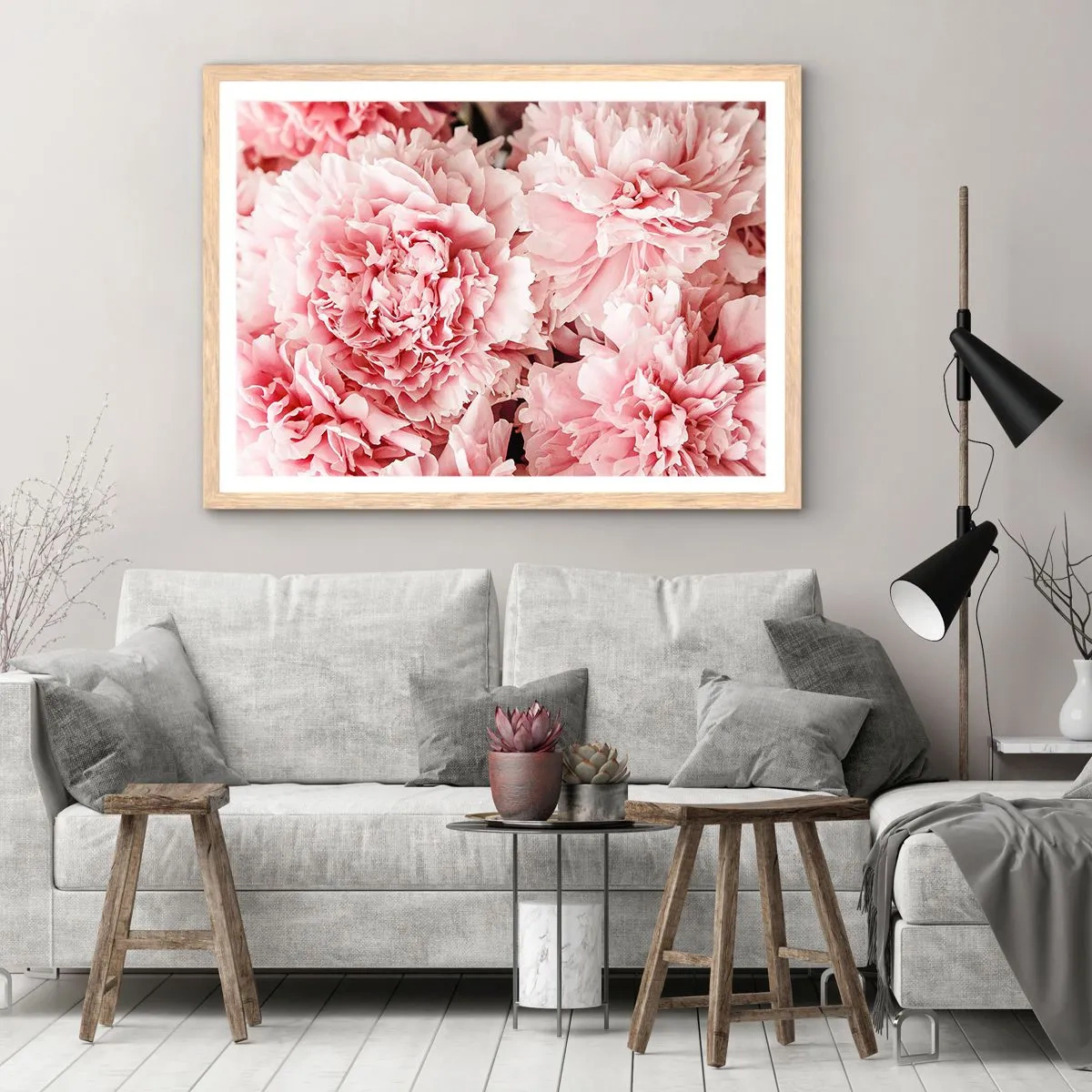 Poster în ramă de stejar deschis - Visul roz - 40x30 cm