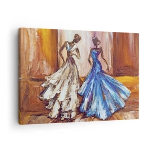 Tablou pe pânză Canvas - Personaje în rochii de seară în stil artistic - 70x50cm - Duetul fermecător - Decorațiune modernă pentru perete pentru living și dormitor ARTTOR