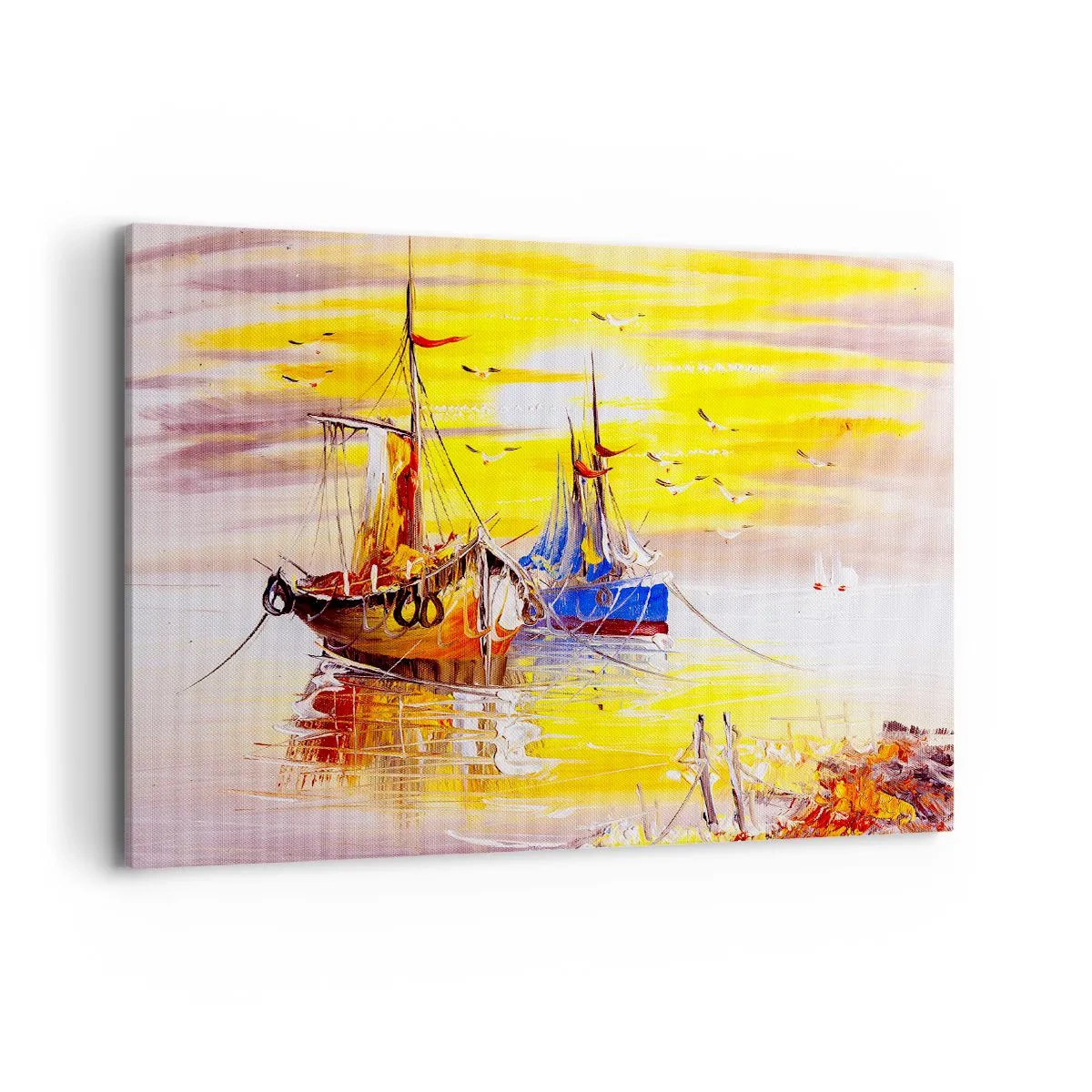 Tablou pe pânză - O binemeritată odihnă în port - 100x70 cm