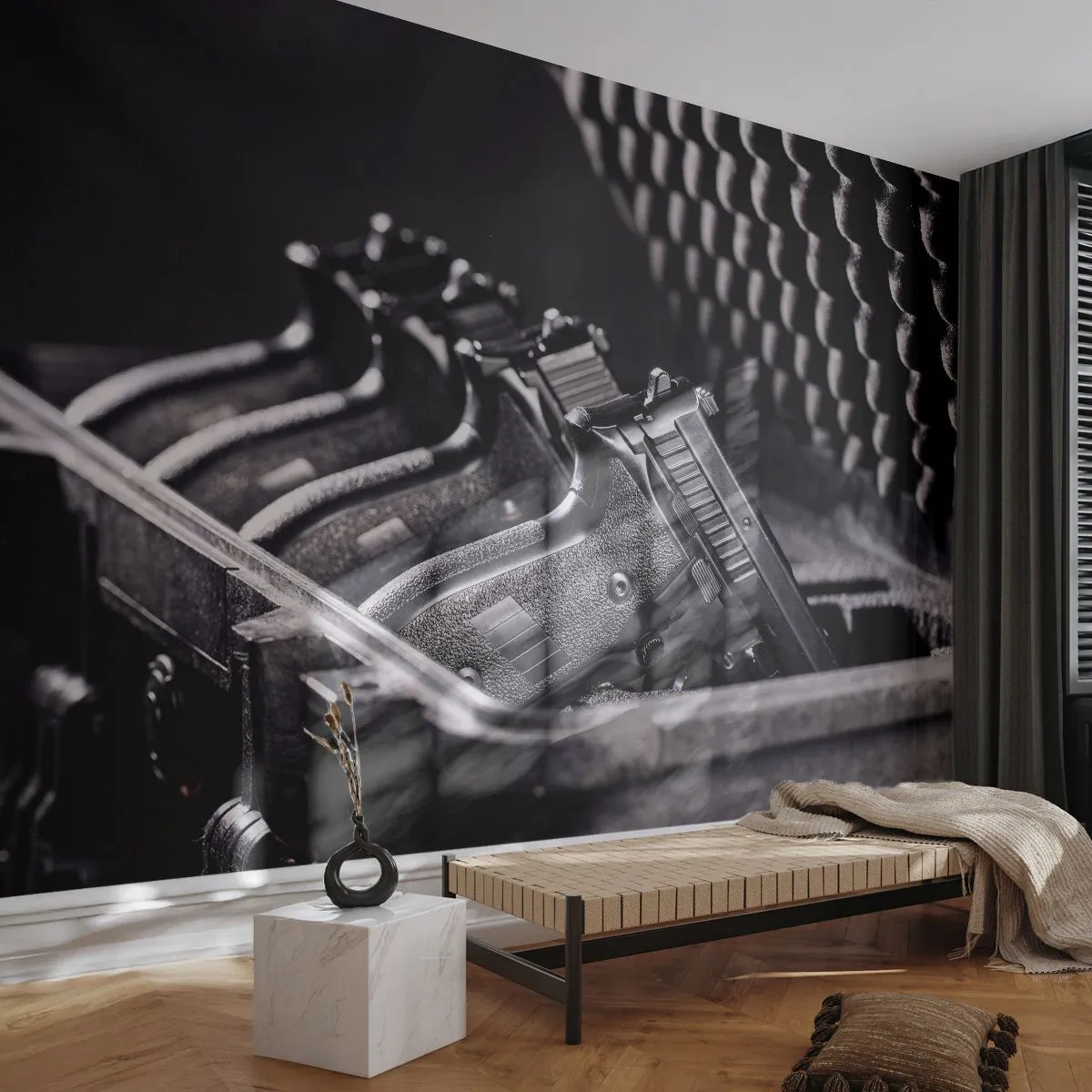 Tapet Premium Canvas - Sport masculin - Militar, Armă, Pistolă - 350x256 cm