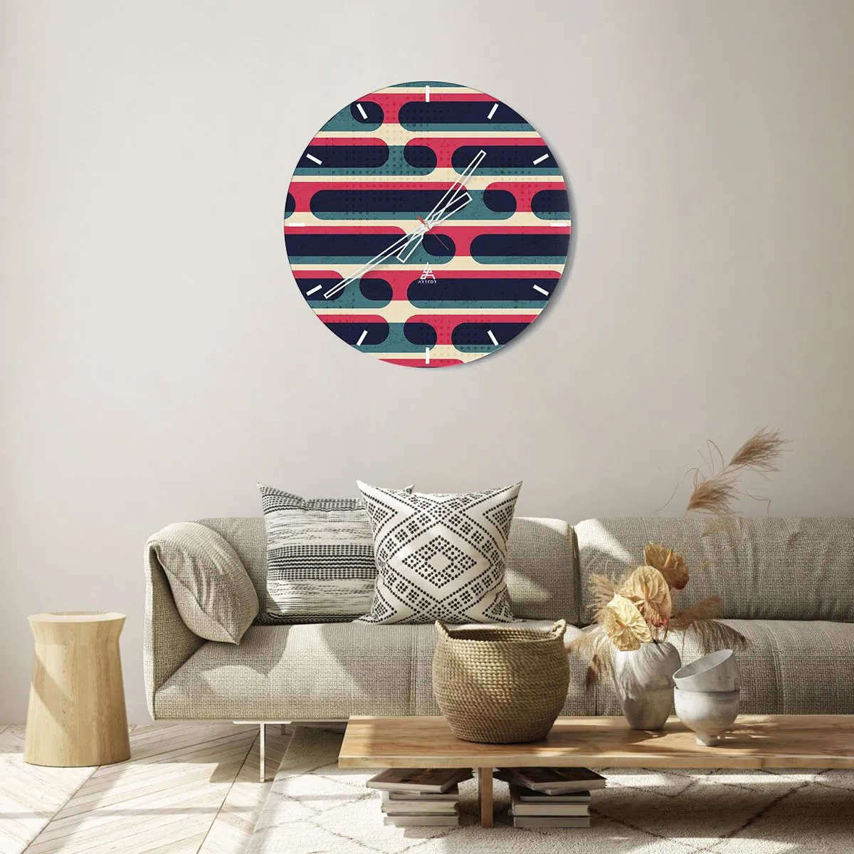 Ceas de perete - Ceas pe sticlă - Înăuntru și înainte - 40x40 cm