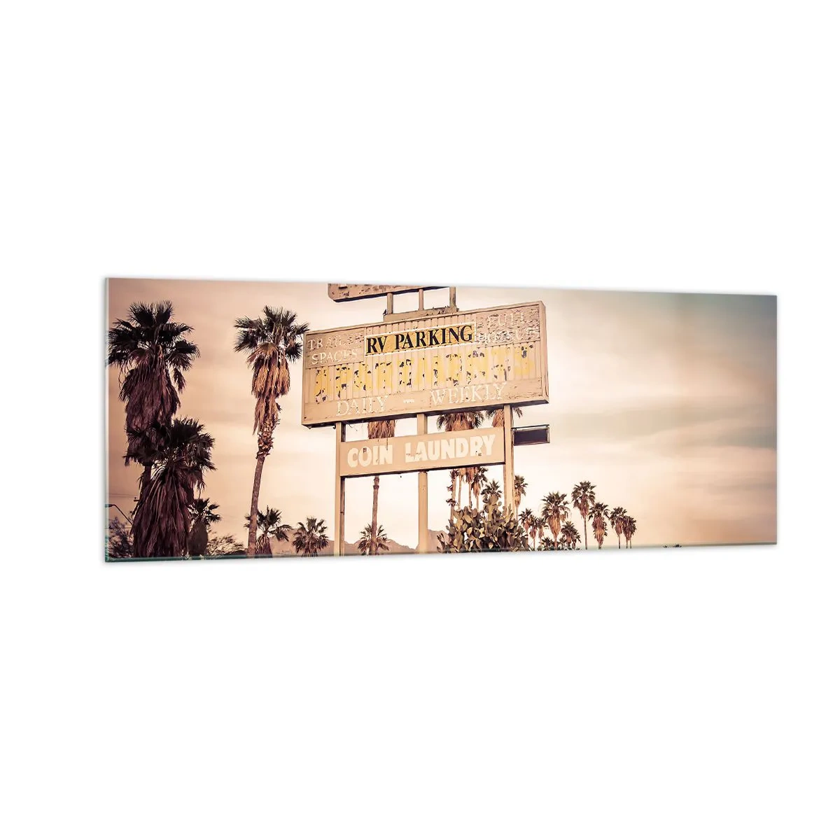 Tablou pe sticlă - Timpul s-a oprit aici - 140x50 cm