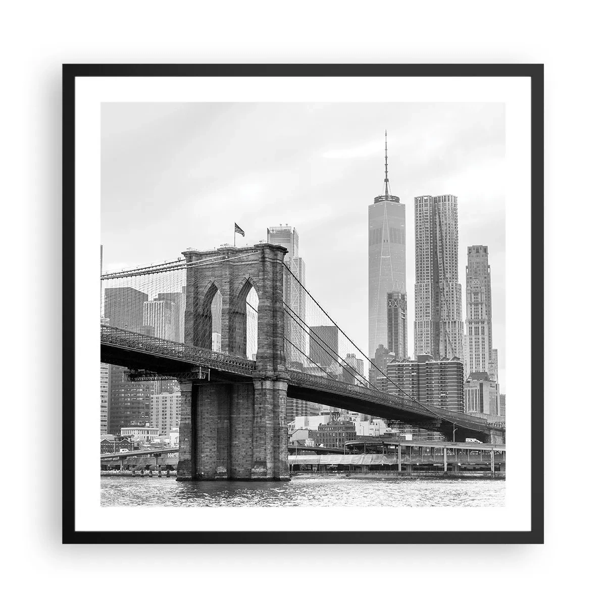 Poster în ramă neagră - New York vibes - 60x60 cm