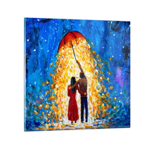 Tablou pe sticlă - Magia unei seri ploioase? - 70x70 cm