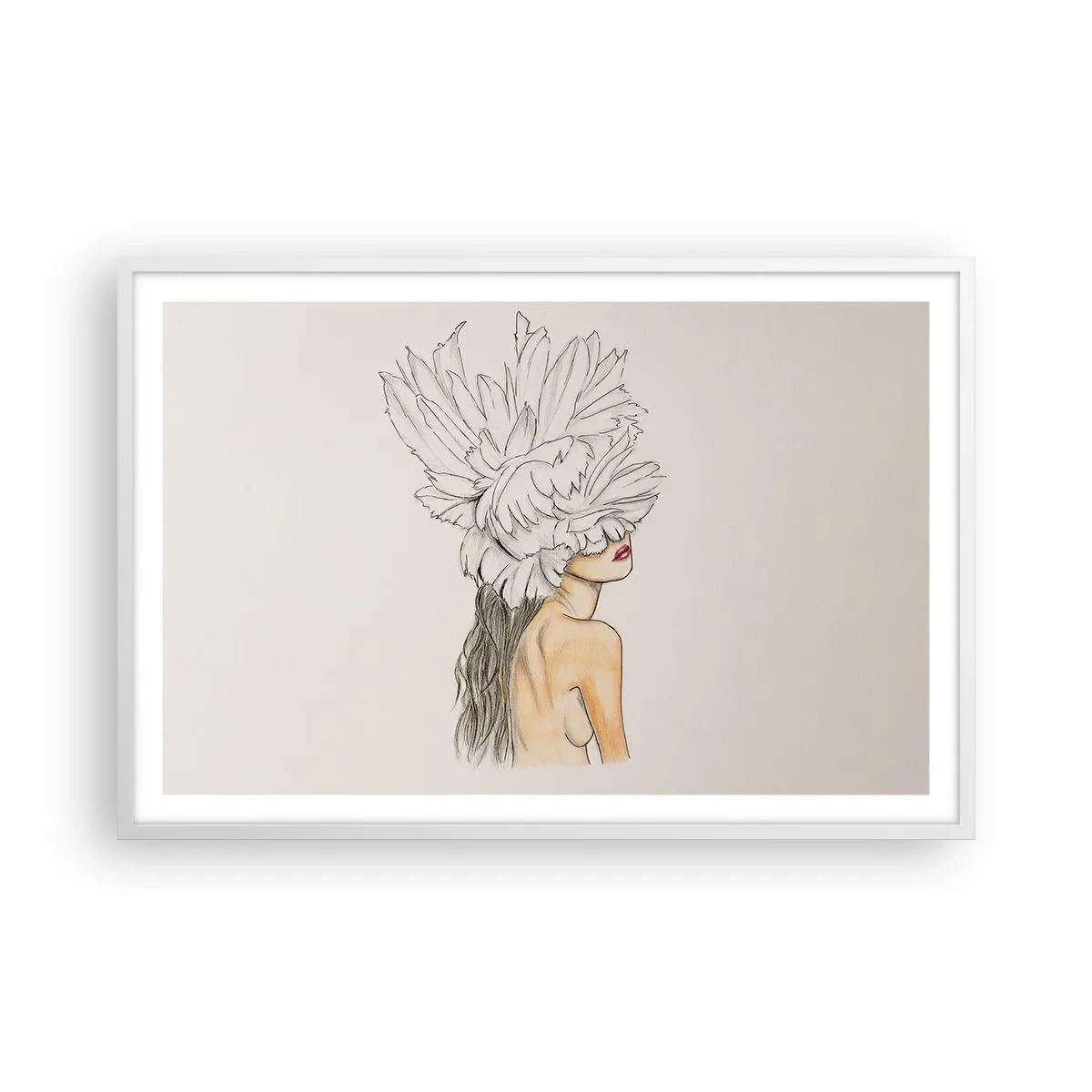 Poster în ramă albă - Frumusețe încoronată - 91x61 cm
