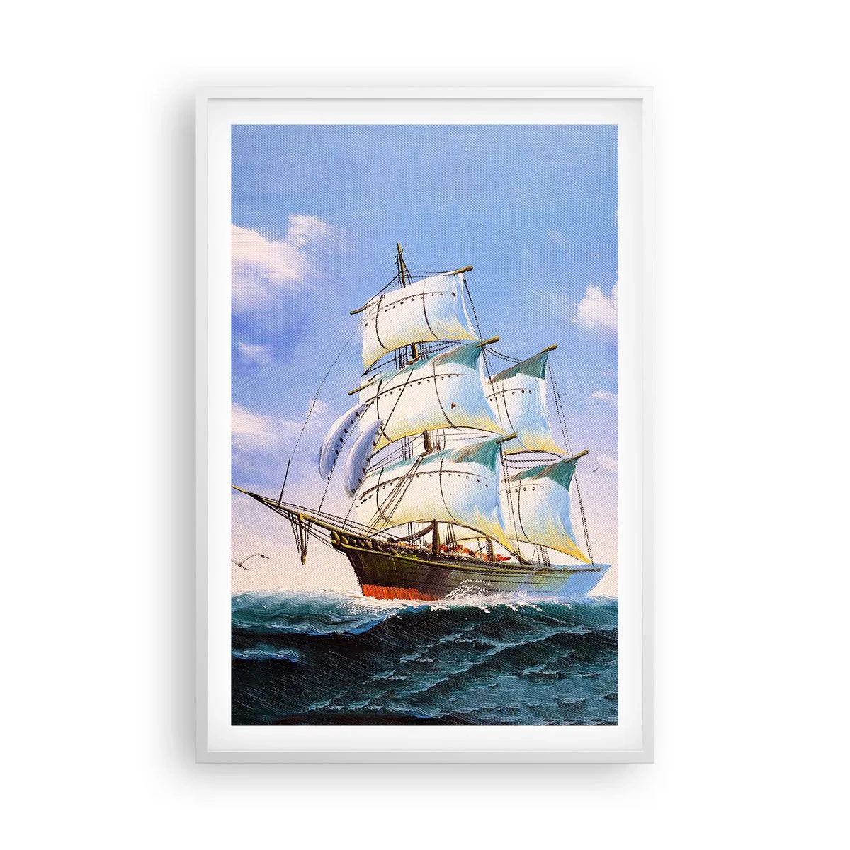 Poster în ramă albă - Cu mândrie în vânt - 61x91 cm