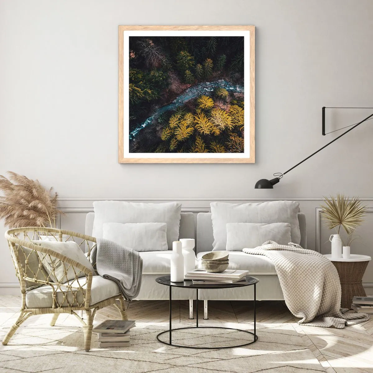 Poster în ramă de stejar deschis - Rapid și mai rapid - 50x50 cm