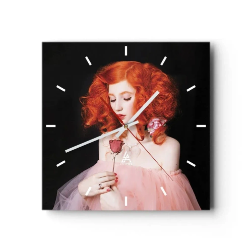 Ceas de perete - Ceas pe sticlă - În stil baroc - 30x30 cm