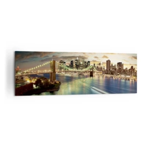 Tablou pe pânză - O seară luminată deasupra Manhattan-ului - 160x50 cm