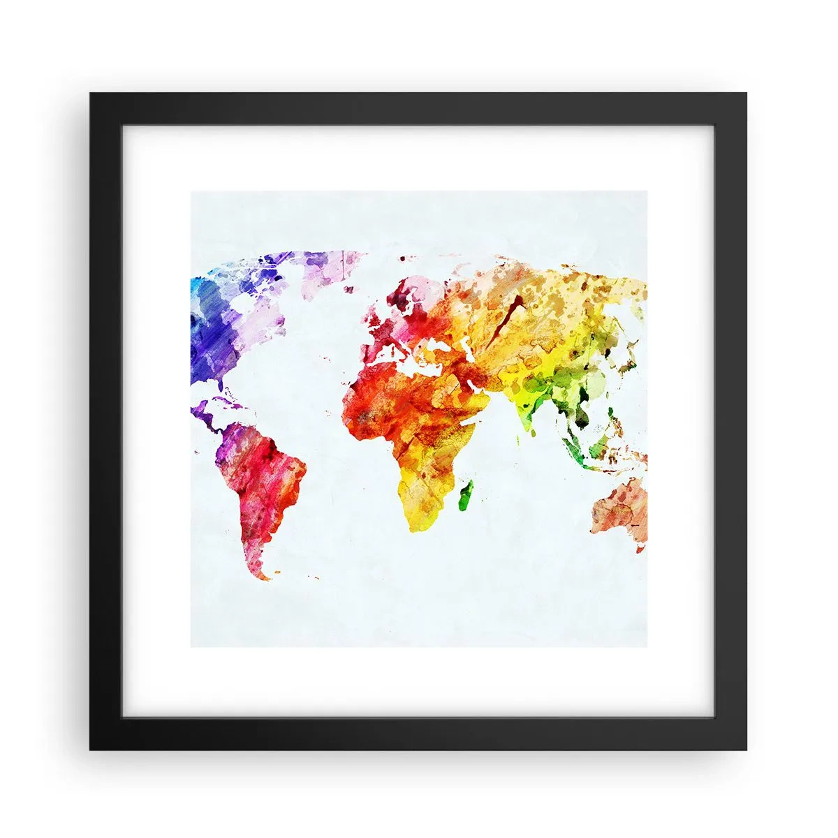 Poster în ramă neagră - Toate culorile lumii - 30x30 cm