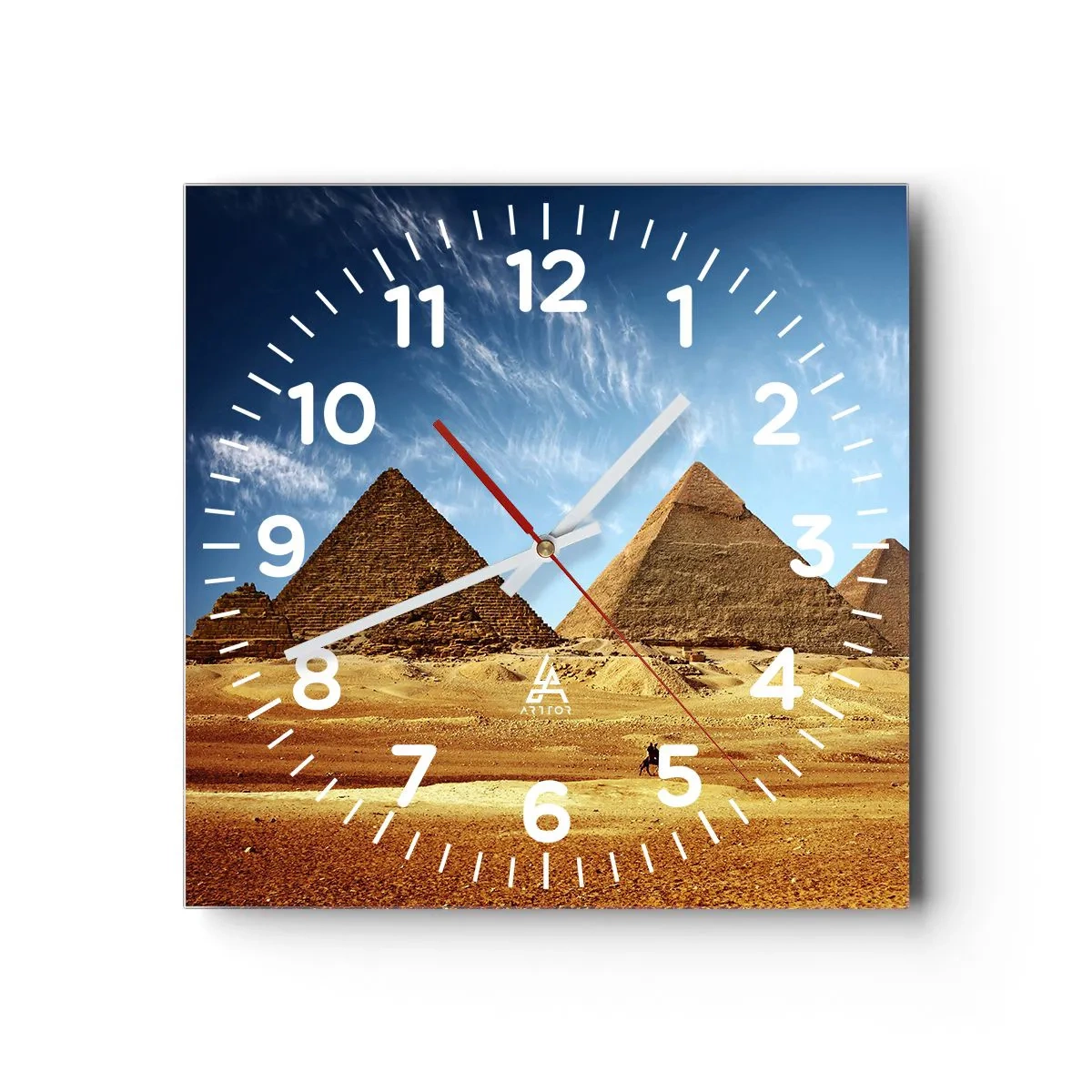 Ceas de perete - Ceas pe sticlă - 40 de secole vă privesc - 30x30 cm