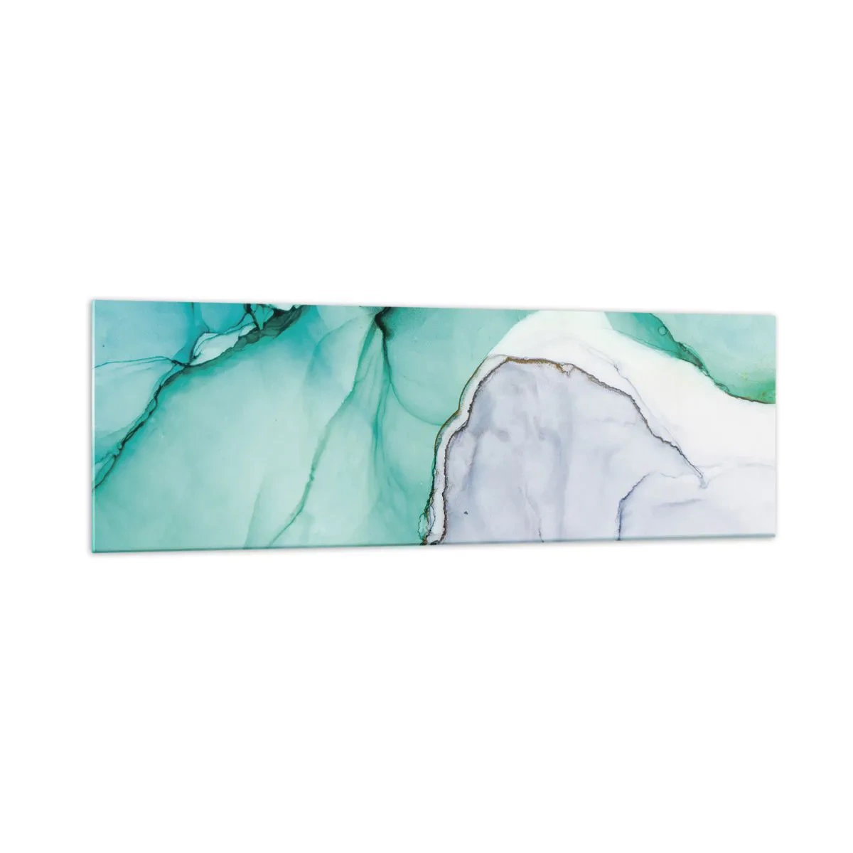 Tablou pe sticlă - Studiu în turcoaz - 160x50 cm