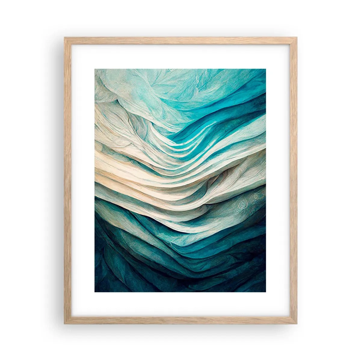 Poster în ramă de stejar deschis - Insațiabilitate albastră - 40x50 cm