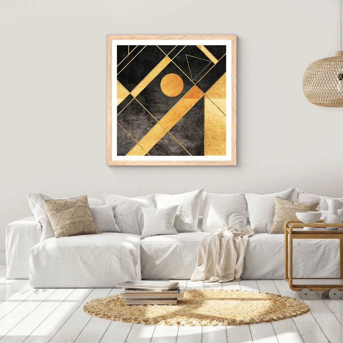 Poster în ramă de stejar deschis - Soarele deșertului - 50x50 cm