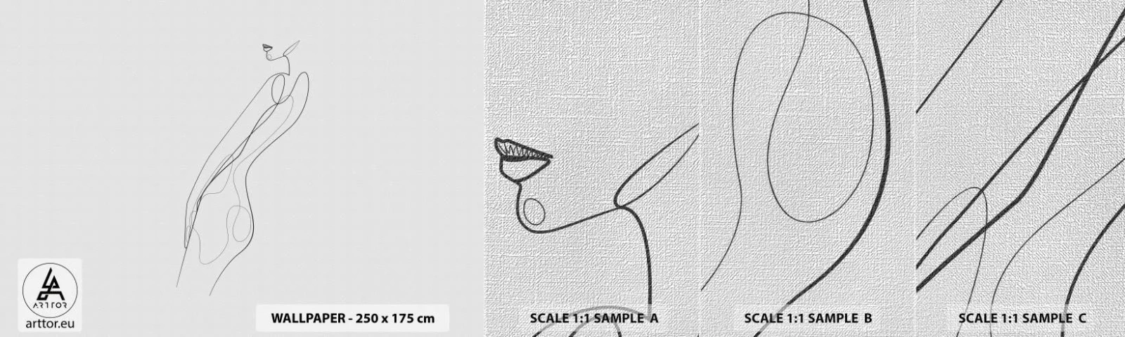 Mostră tapet Premium Canvas - Abia o promisiune - Femeie, Grafică, Corpul Femeii - 100x30 cm